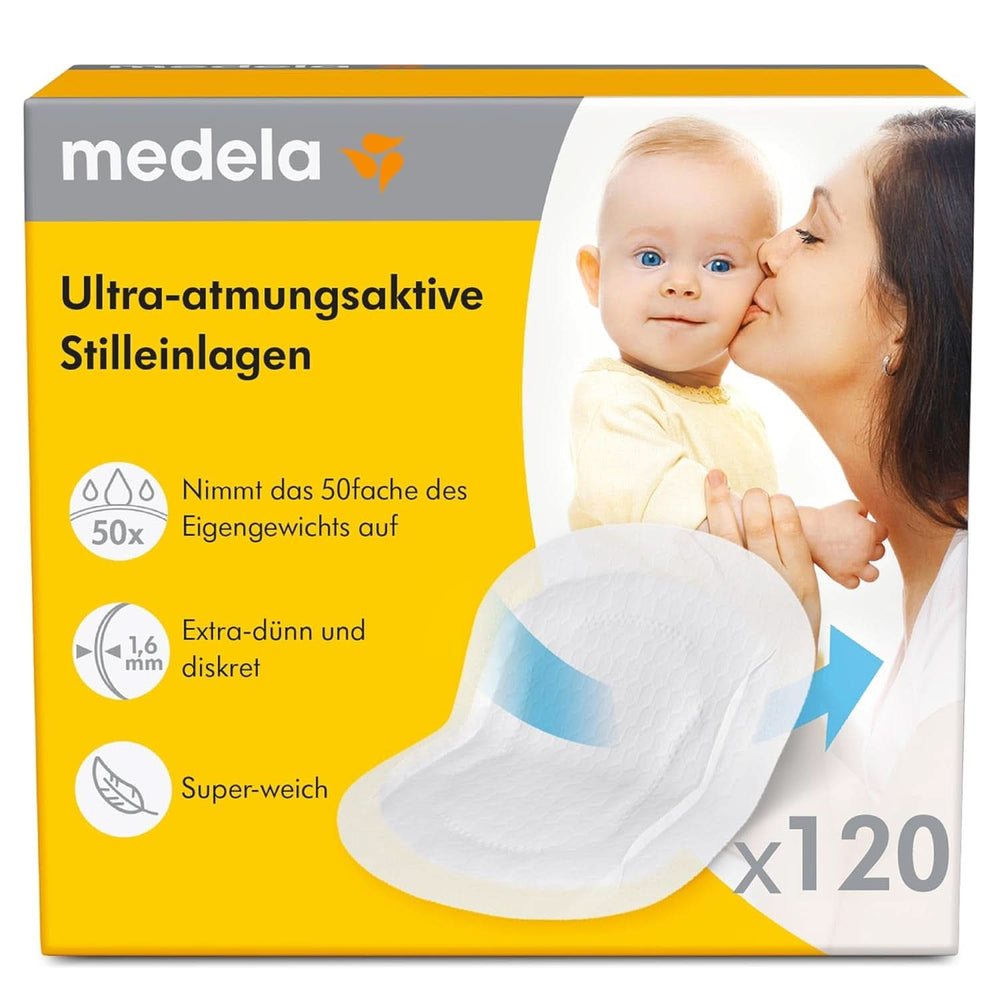 Coppette assorbilatte ultra traspiranti di Medela, 120 pezzi Accessori per alimentazione e allattamento Bebe Naty Shop