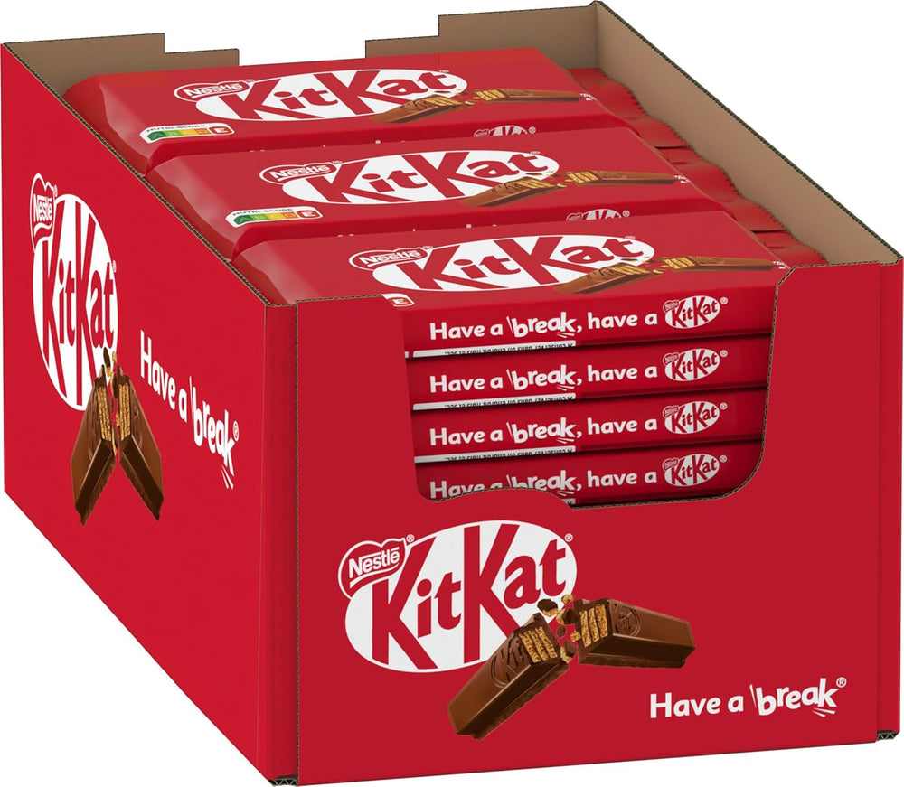 Nestlé KitKat Barrette di cioccolato classiche Barrette di wafer croccanti al cioccolato al latte Confezione da 24 (24 x 41,5 g)