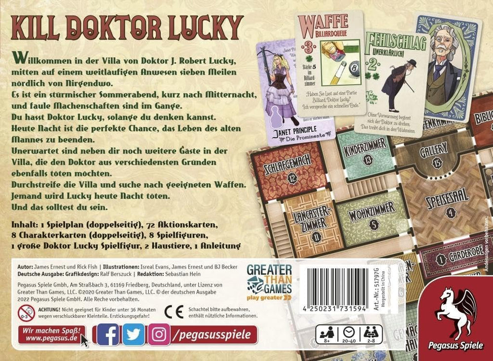 Pegasus Spiele 51797G Kill Doctor Lucky, bianco