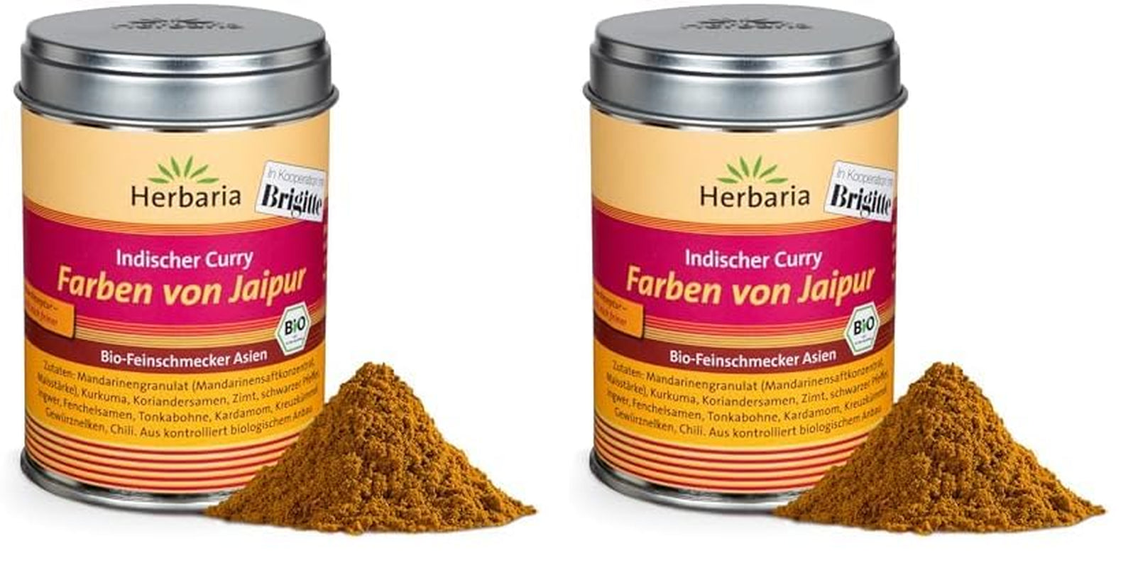 Herbaria Good Old Mild Curry bio 80g M-Dose – Currypulver, Currymischung - Bio-Gewürzmischung für klassische Curry-Spezialitäten z.B. Currywurst - ingrediente erlesenen in nachhaltiger Aromaschutz-Dose