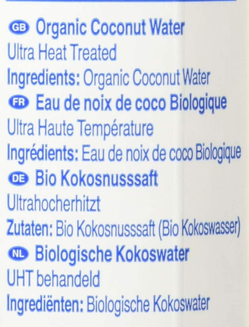 FOCO Acqua di cocco biologica Bevanda sportiva rinfrescante pura 100% acqua di cocco - 6 x 1 litro Naty Shop