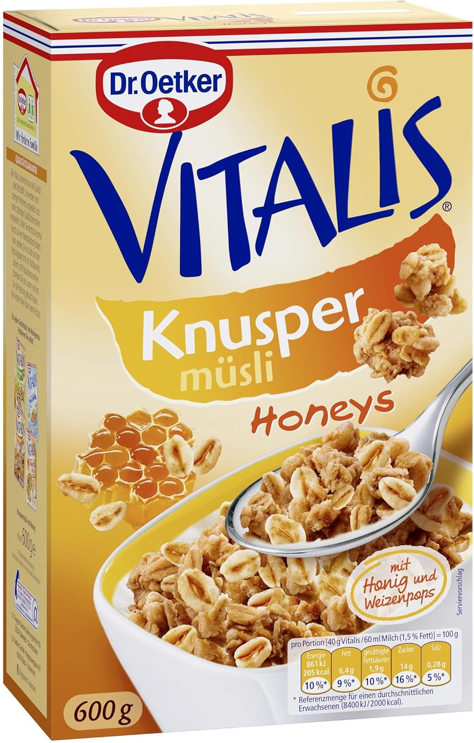 Dr. Oetker Vitalis Crunchy Flakes: muesli croccante con corn flakes e pezzetti di mandorle, confezione da 5 (5 x 600 g)