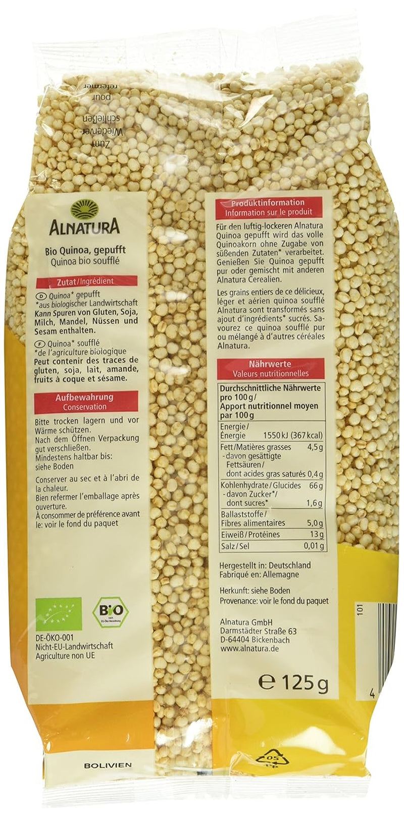 Quinoa espansa biologica, 125g