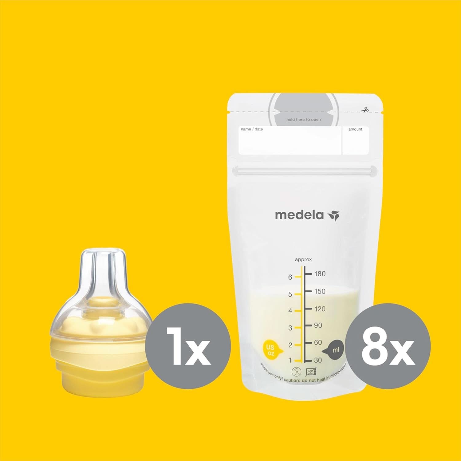 Set per negozio e alimentazione Medela | Biberon per la conservazione del latte materno, tettarella Calma, sacca per il latte materno | Senza BPA Accessori Alimenti e Allattamento Bebe Naty Shop