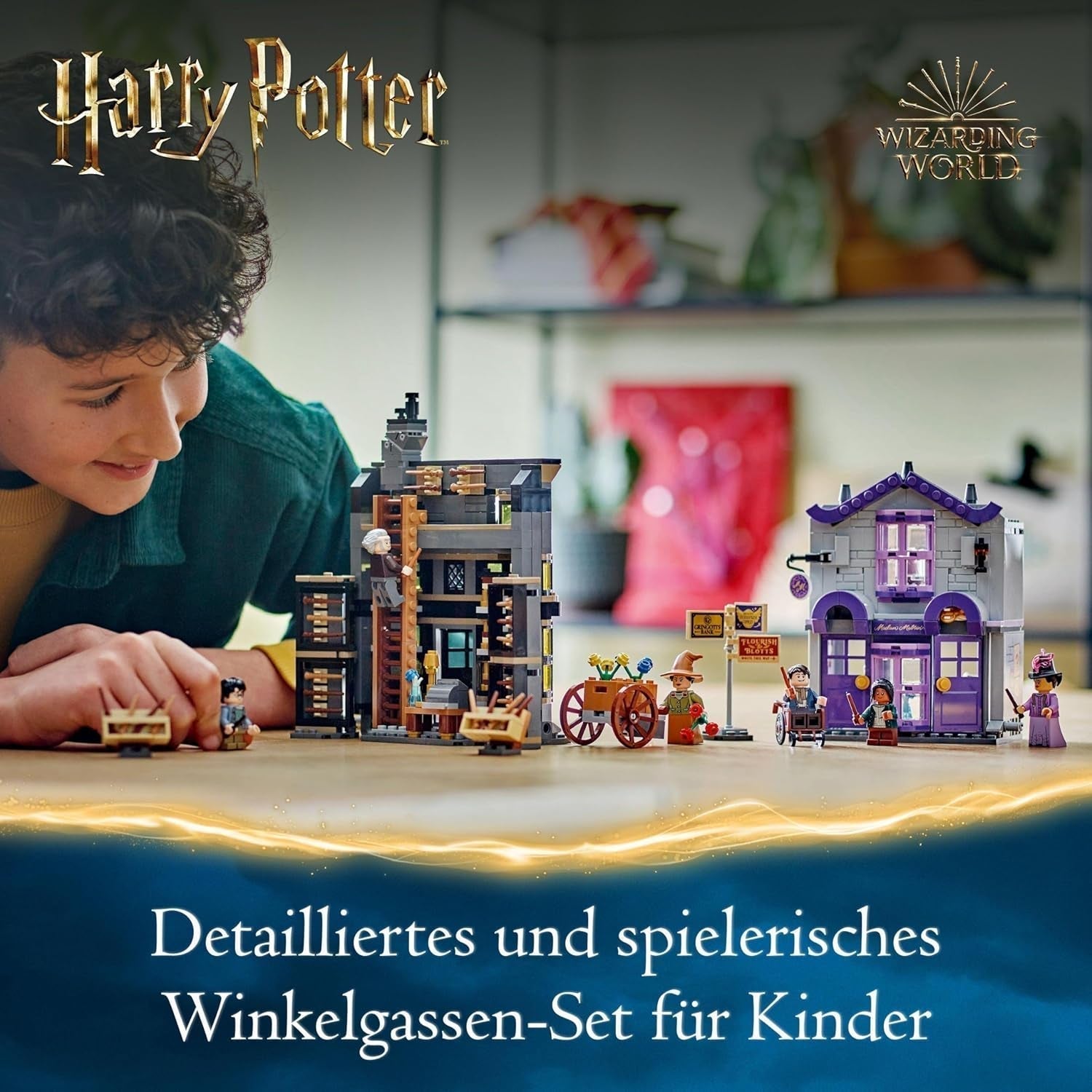 LEGO Harry Potter Ollivanders e i costumi di Madam Malkin, Terre di Diagon Alley, Set da gioco per bambini, Giocattoli magici, Regali fantasy per ragazze, ragazzi e fan a partire da 8 anni 76439 Set da costruzione Besuche den LEGO-Store