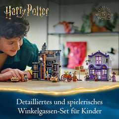 LEGO Harry Potter Ollivanders e i costumi di Madam Malkin, Terre di Diagon Alley, Set da gioco per bambini, Giocattoli magici, Regali fantasy per ragazze, ragazzi e fan a partire da 8 anni 76439 Set da costruzione Besuche den LEGO-Store