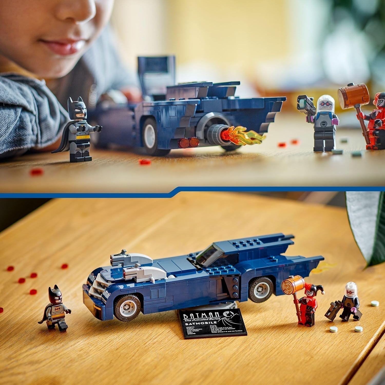 LEGO DC Batman: Batman în Batmobil vs. Harley Quinn și Mr Freeze, mașină de jucărie din seria animată pentru copii, cadou pentru băieți și fete de la 8 ani 76274 Seturi de constructie Besuche den LEGO-Store
