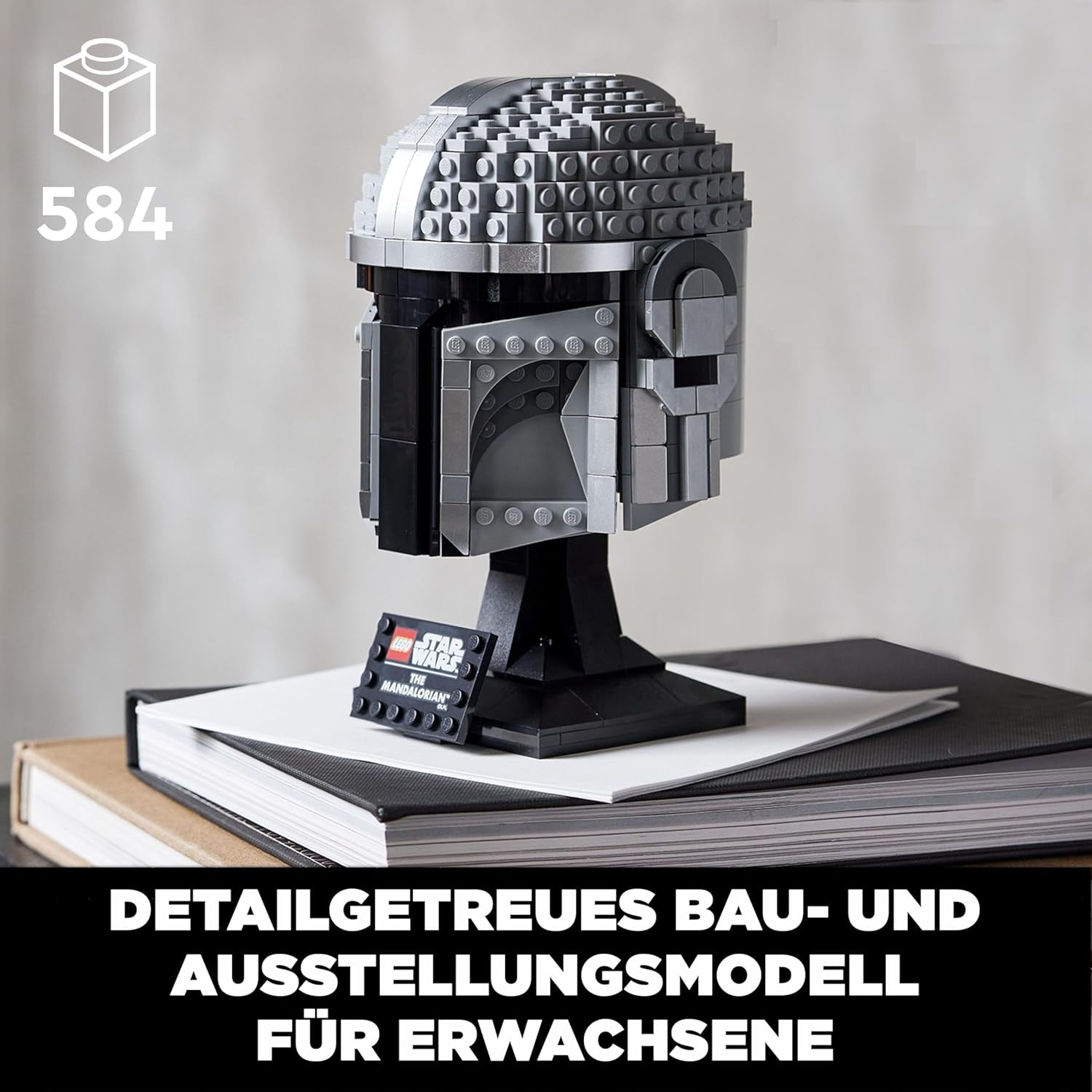 LEGO Star Wars Modello di Elmo Mandaloriano, Sammlerstück Zimmer-Deko ed EIN tolles Geschenk für Erwachsene, Bausatz, Männer, Frauen, Mama, Papa, Sammler-Geschenkidee 75328