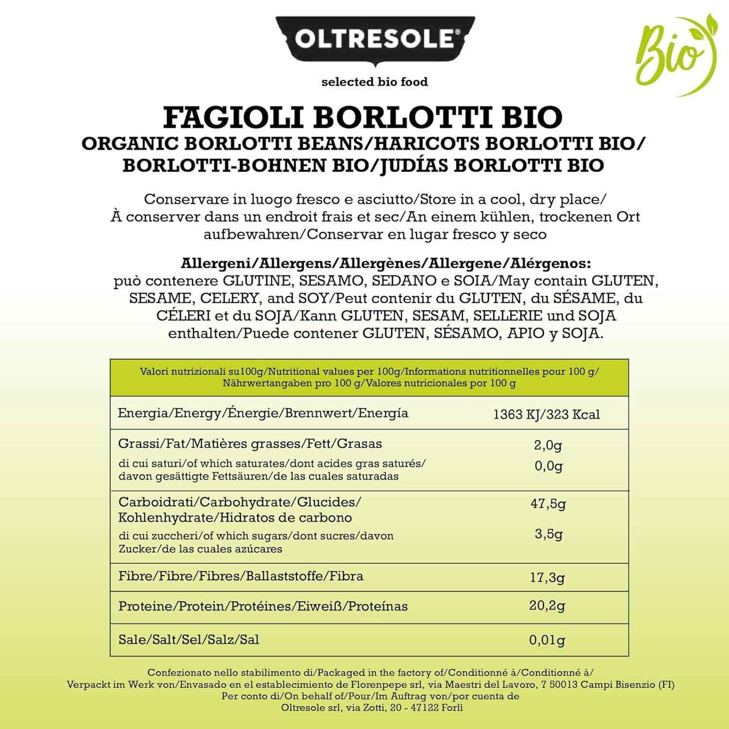 Fagioli Borlotti Bio 5 kg, Legumi secchi biologici da coltivazioni controllate, Ideale per insalate, zuppe e contorni, Formato comodo