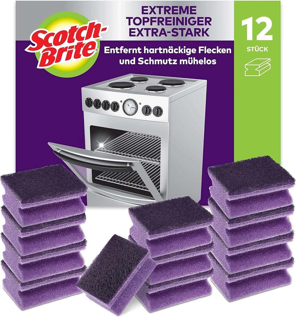 Scotch-Brite Classic Pot Cleaner, 16 spugne per confezione, spugna da cucina - pulisce in modo potente ed efficiente Detersivi da cucina Naty Shop Lilla Per la pulizia della griglia