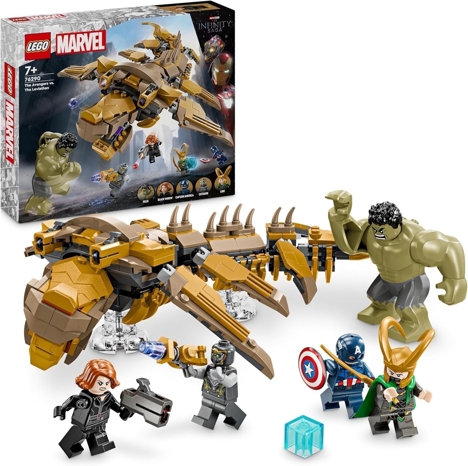 LEGO Marvel Avengers vs. Set giocattolo costruibile del Leviatano con le minifigure di Hulk e Capitan America, Loki, Vedova Nera e Chitauri, set di gioco Avengers per ragazzi e ragazze 7+ 76290 Set da costruzione Besuche den LEGO-Store Titolo predefinito