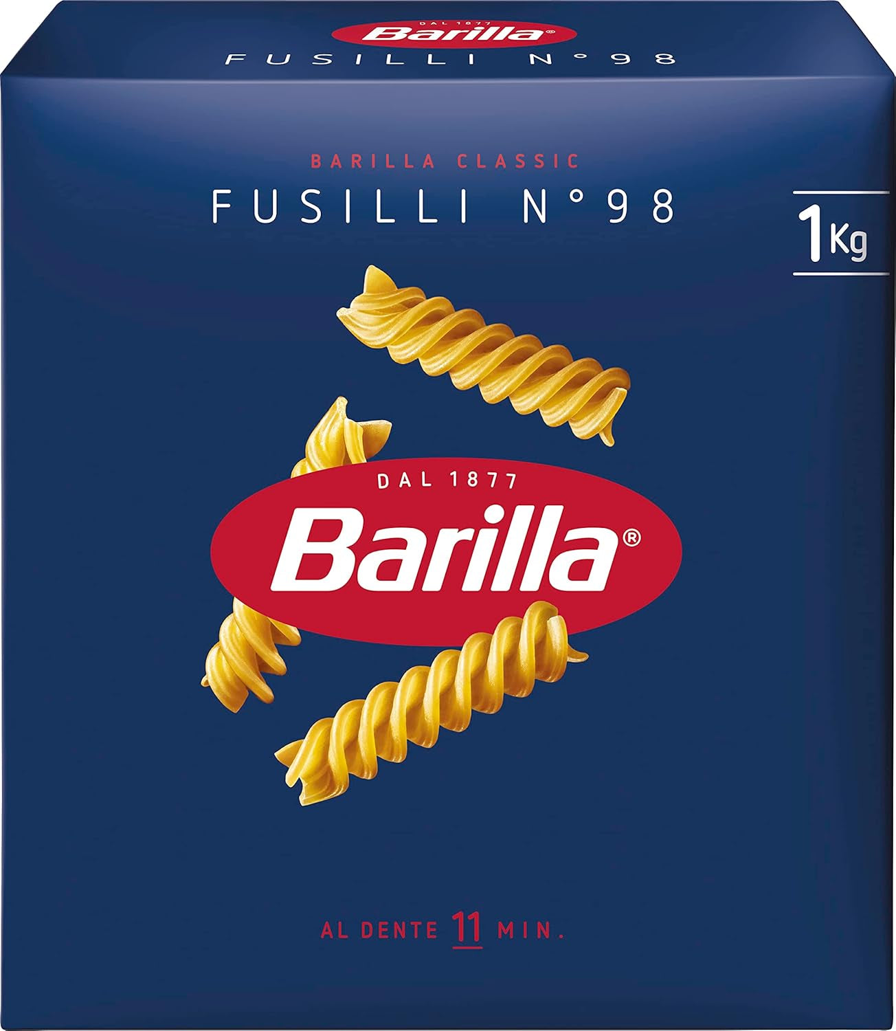 Pasta Barilla Classico Fusilli n. 98, di grano duro di alta qualità, sempre al dente, 1 kg