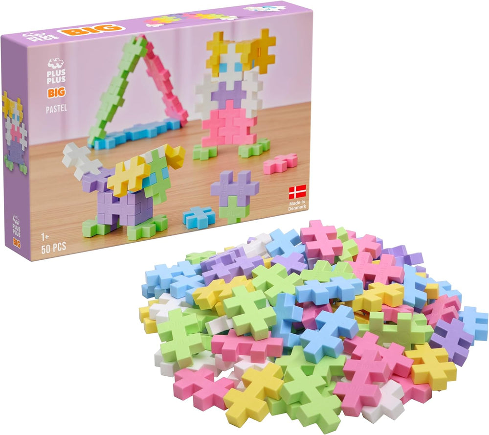 Plus-Plus 9603210 Geniales Konstruktionsspielzeug, Open Play Big Basic Mix, Bausteine-Set, 100 Teile, Mehrfarbig, Mehrfarbig