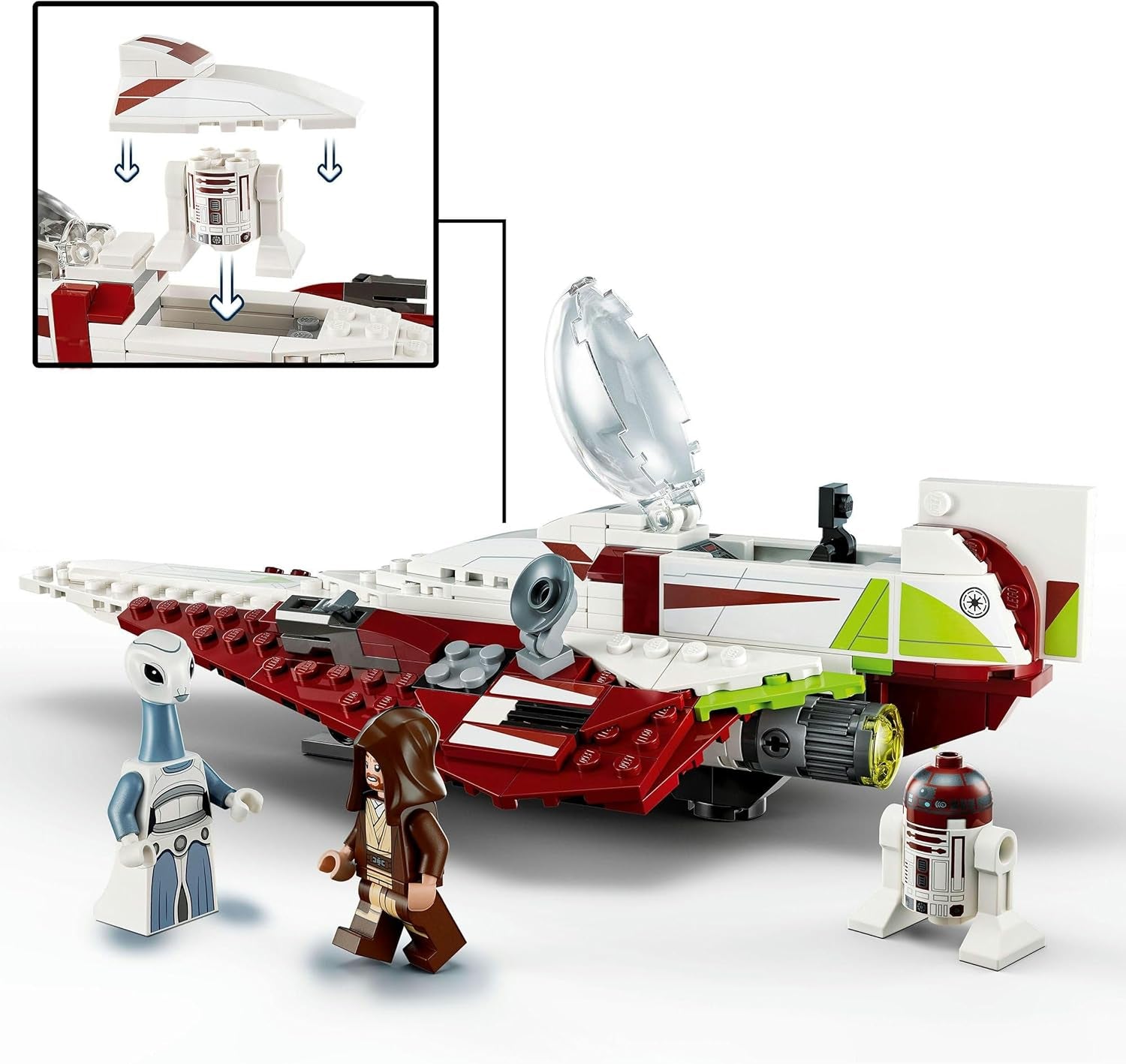 LEGO Star Wars Jedi Starfighter Obi-Wan Kenobi, giocattolo costruibile con Taun We, personaggio droide e spada laser, set L'attacco dei cloni 75333 Set di costruzione Acquista il negozio LEGO