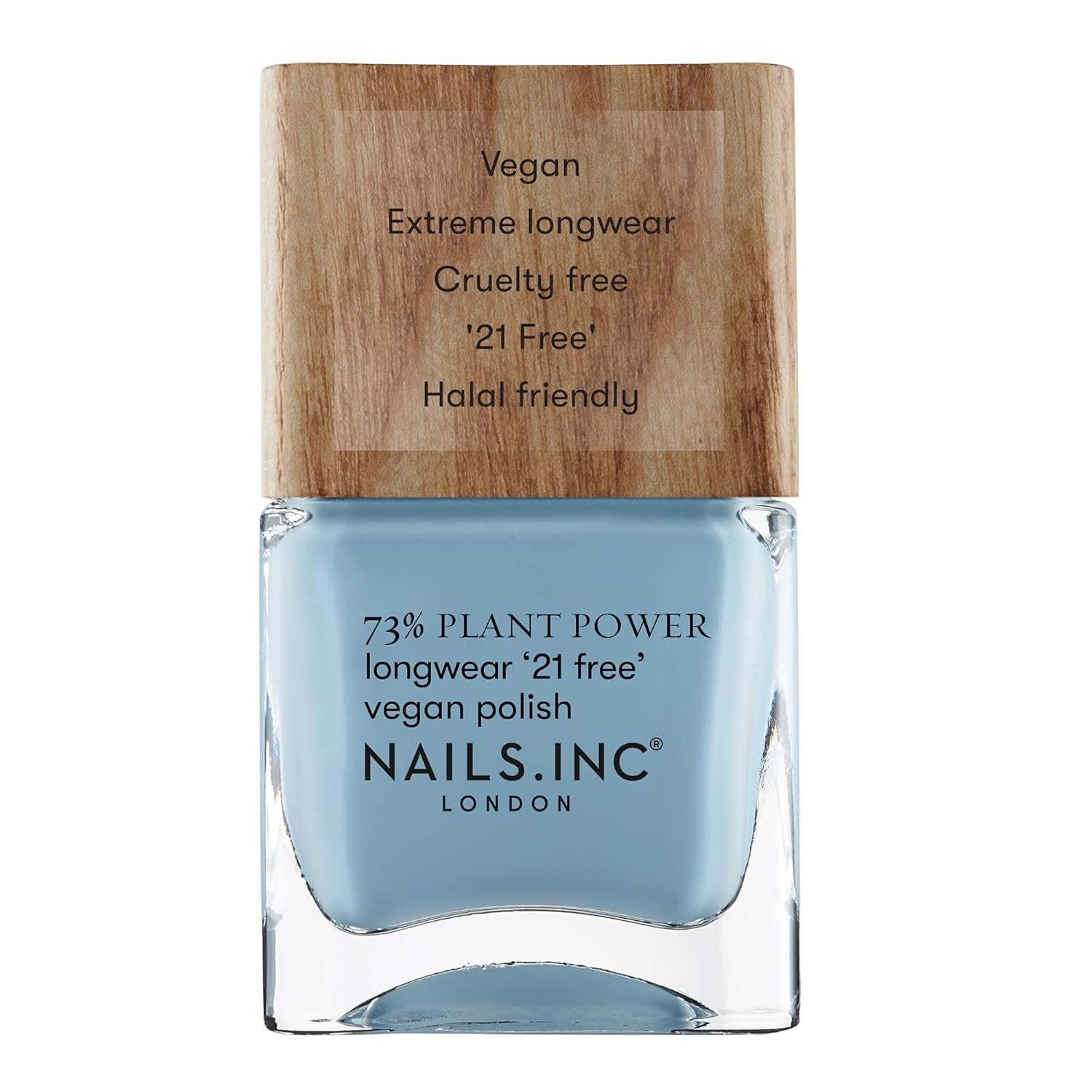 Nails Inc - Smalto per unghie vegano GLOWING SOMEWHERE Plant Power - 73% a base vegetale, 100% vegano e cruelty free - Manicure perfetta, Perla scintillante - Per nail art ecologiche