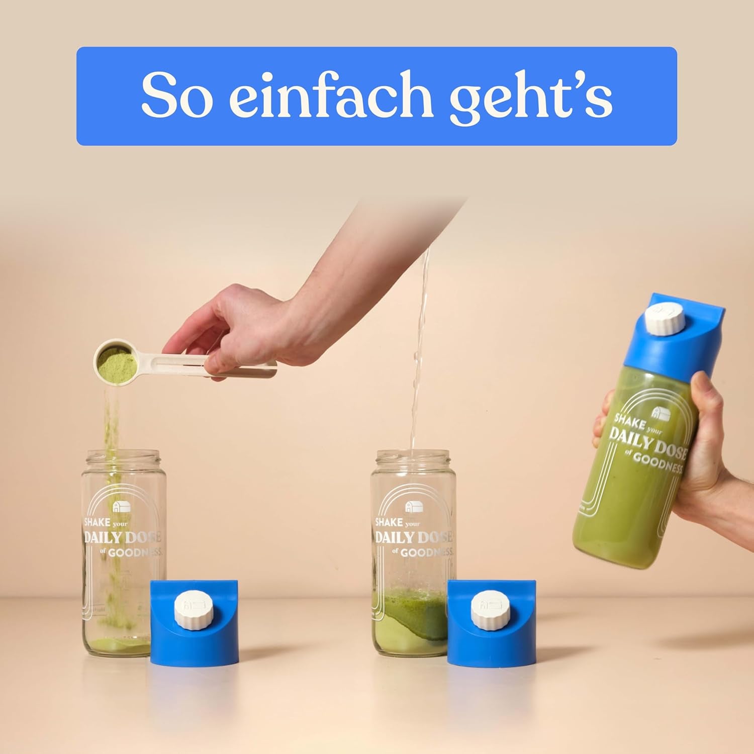 Blue Farm Bio Matcha Oat Latte auf Haferbasis ohne Zuckerzusatz - Mit dem Vitalpilz Lion's Mane - Vegan - senza lattosio e senza glutine (300 g, Matcha)