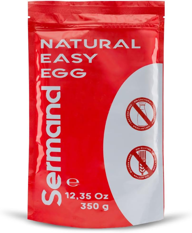 Eiklarpulver (350g) | Getrocknetes Eiklar Pulver | Eialbumina für Backen & Kochen | Ohne Zusatztoffe | Confezione in busta con cerniera senza lattosio