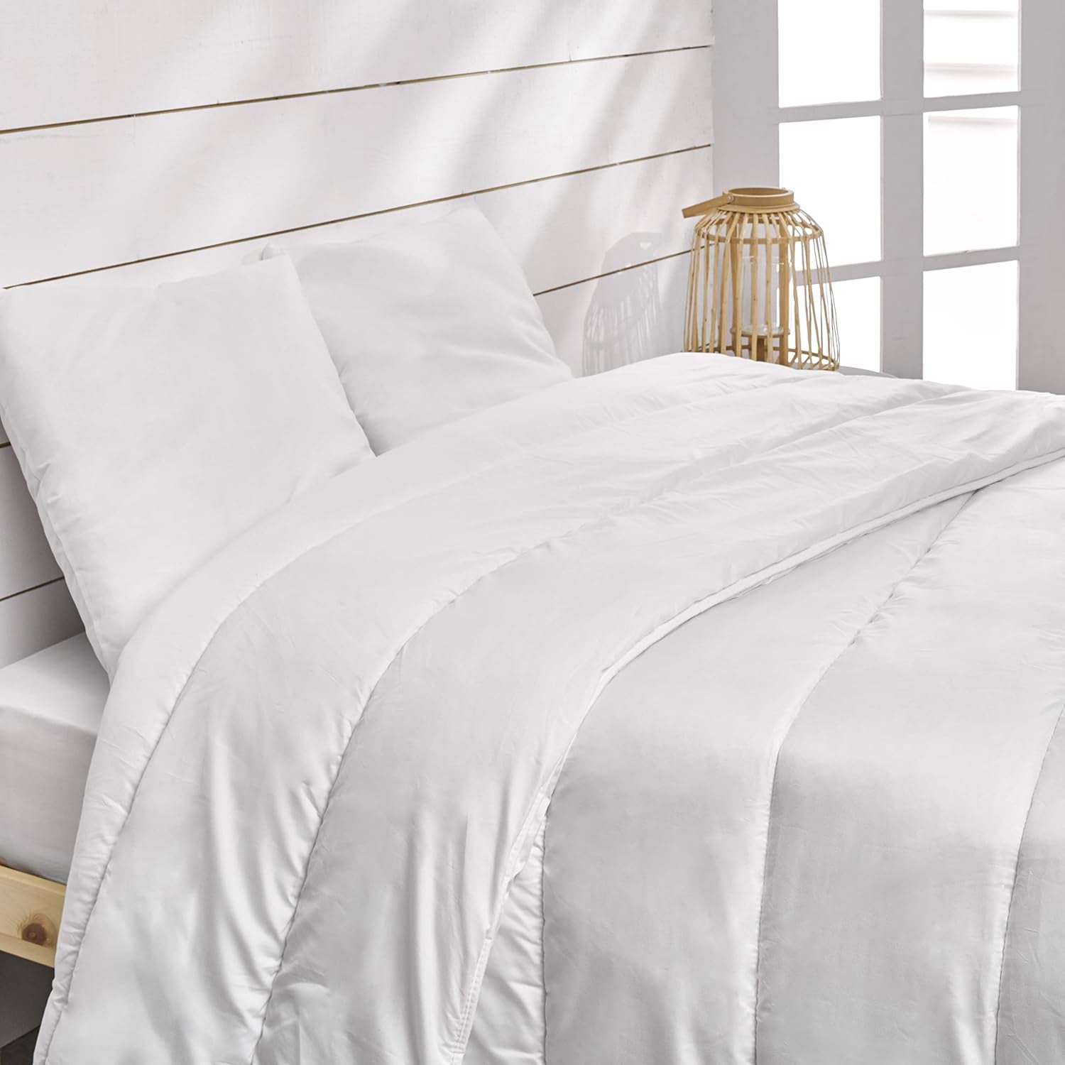 Piumino antiacaro Bleu Calin 140X200 Cm, Per letto singolo, Rivestimento in morbida microfibra, Trattamento Sanitized Piumini e Trapunte Naty Shop