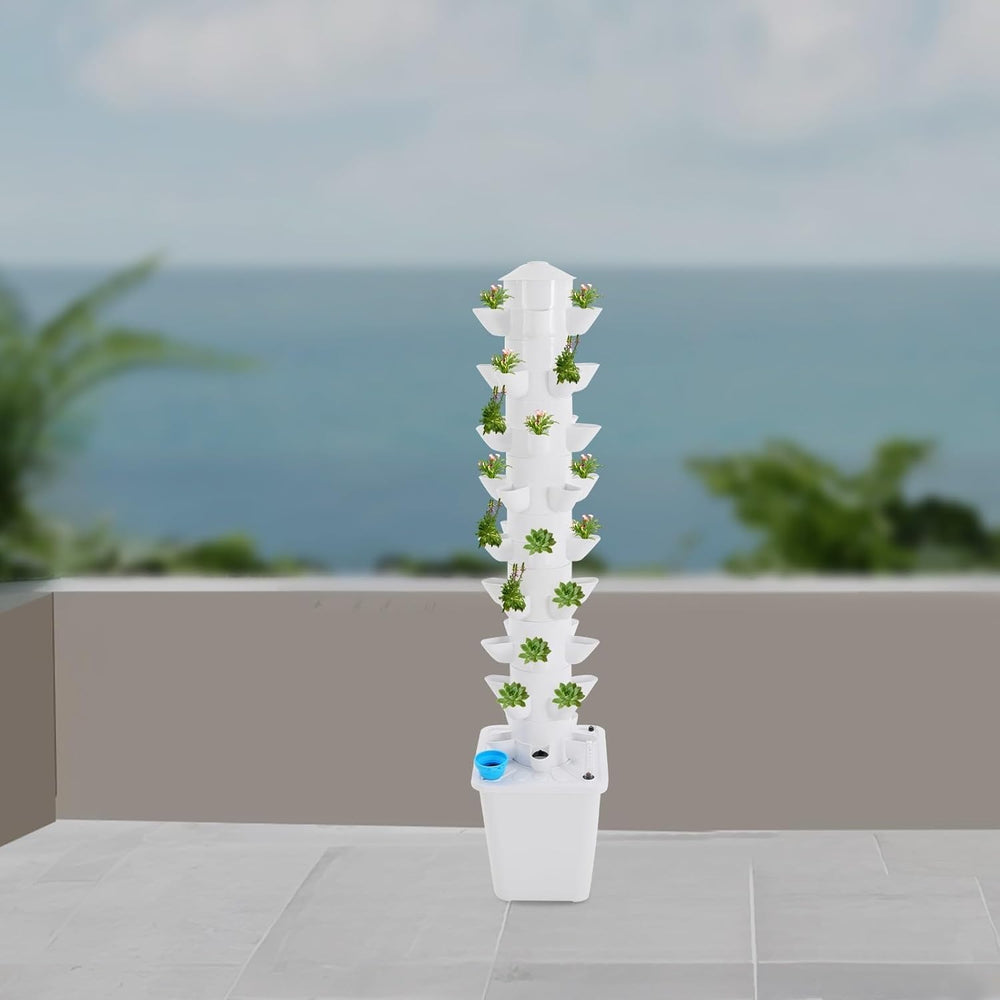 Sistema idroponico Torre idroponica Giardino di erbe aromatiche per interni Sistema di coltivazione idroponica con 45 posizioni di piantagione Pompa dell'acqua Serbatoio dell'acqua 20 litri verticale per fiori e verdure