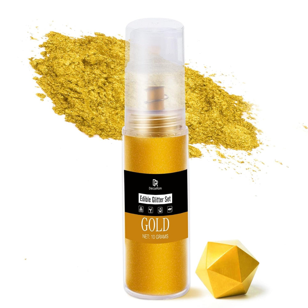 DecoRom, glitter comestibil, praf, 10 grame Glitter Naty Shop Auriu