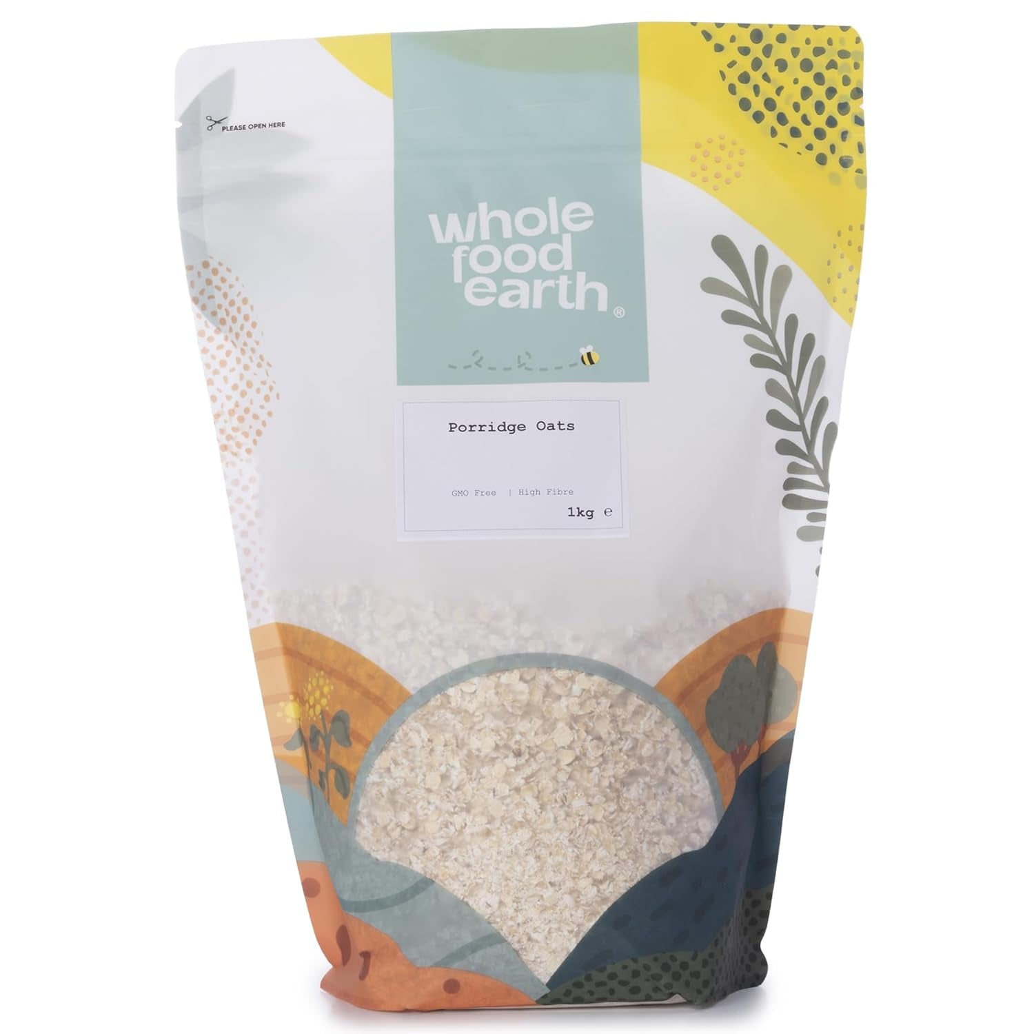 Wholefood Earth - Porridge di Avena Biologico 3 kg | Non OGM | Vegano | Ricco di fibre