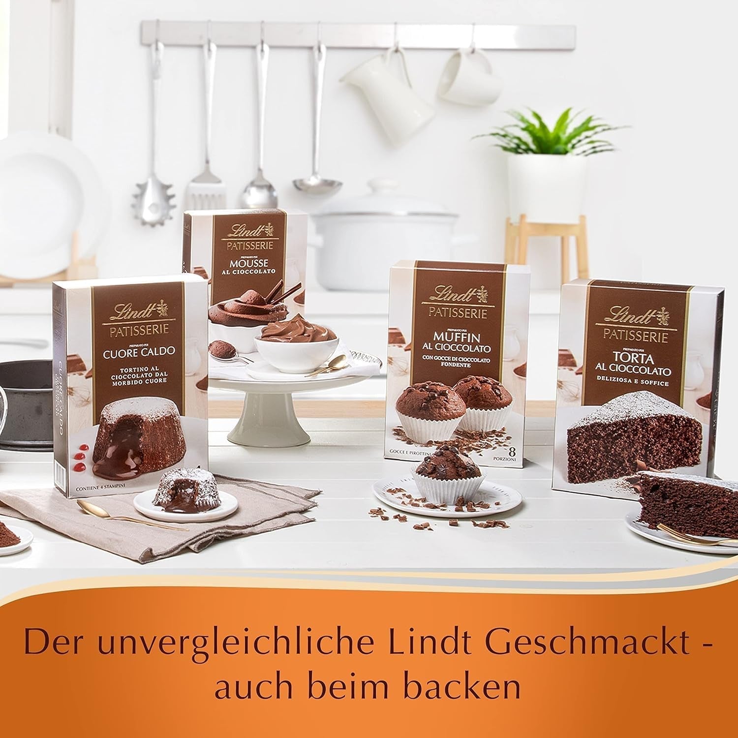 Lindt & Sprüngli Feines Backen Kuchenmischung, Backmischung, 8 Portionen, Lactosefrei, 400 G Mix per cuocere e cuocere Naty Shop