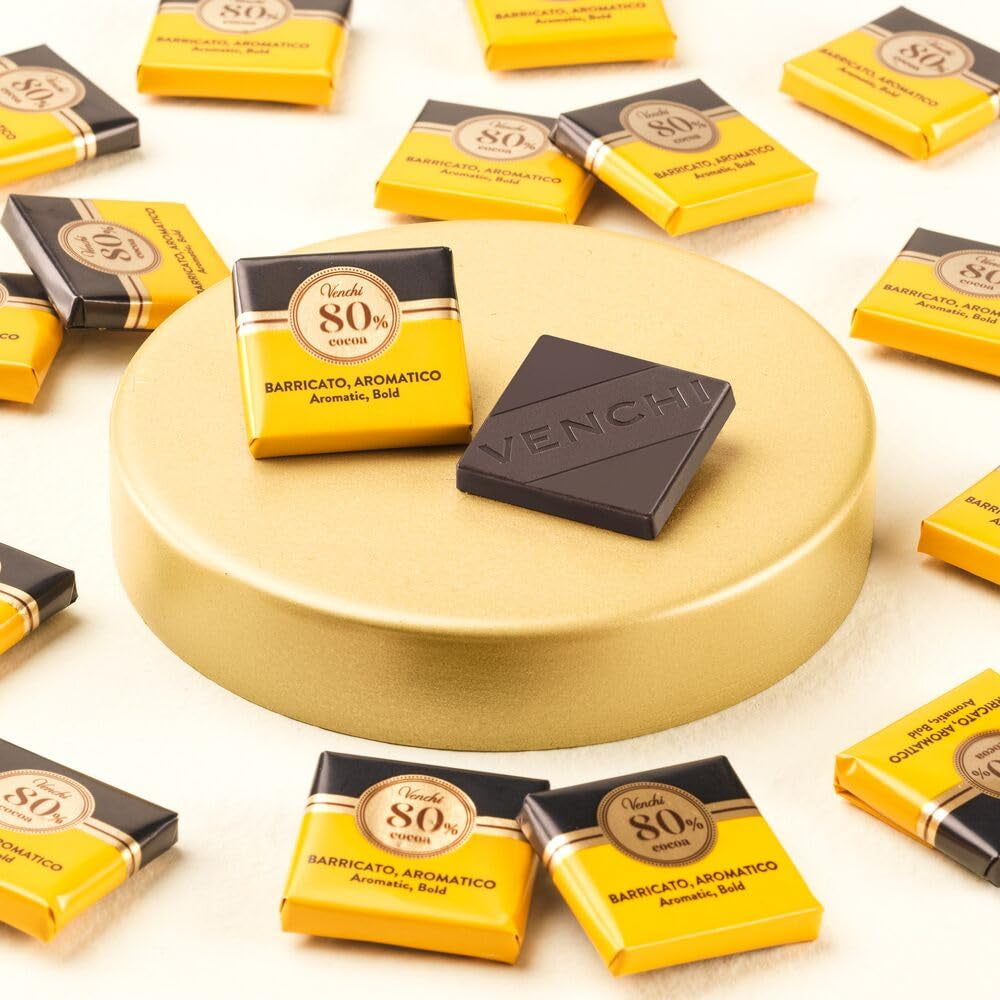 Venchi - Granblend Extra Bitter Barrique 80%, 1 kg - Cioccolato con miscele di cacao selezionate - Senza glutine - Vegan