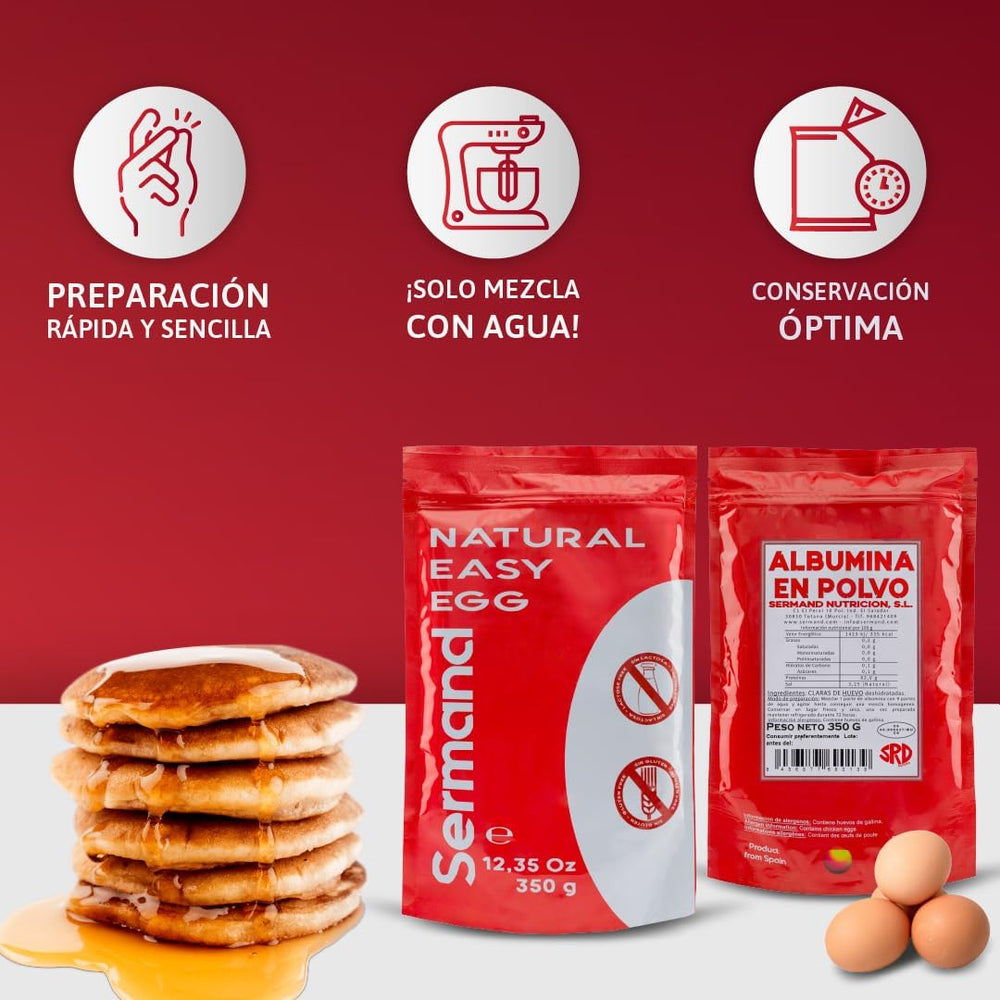 Eiklarpulver (350g) | Getrocknetes Eiklar Pulver | Eialbumina für Backen & Kochen | Ohne Zusatztoffe | Confezione in busta con cerniera senza lattosio