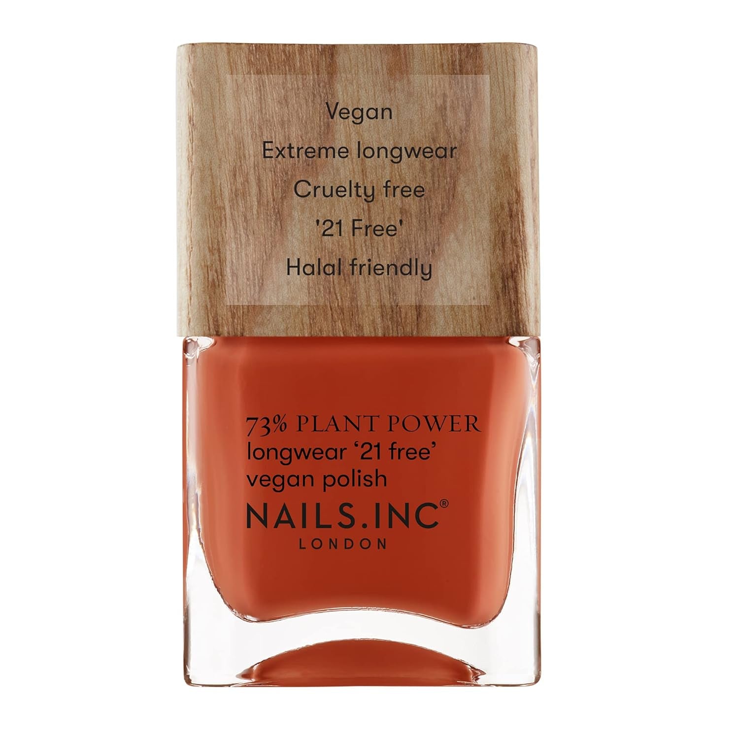 Nails Inc - Smalto per unghie vegano GLOWING SOMEWHERE Plant Power - 73% a base vegetale, 100% vegano e cruelty free - Manicure perfetta, Perla scintillante - Per nail art ecologiche