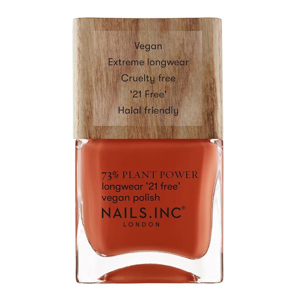 Nails Inc - Smalto per unghie vegano GLOWING SOMEWHERE Plant Power - 73% a base vegetale, 100% vegano e cruelty free - Manicure perfetta, Perla scintillante - Per nail art ecologiche