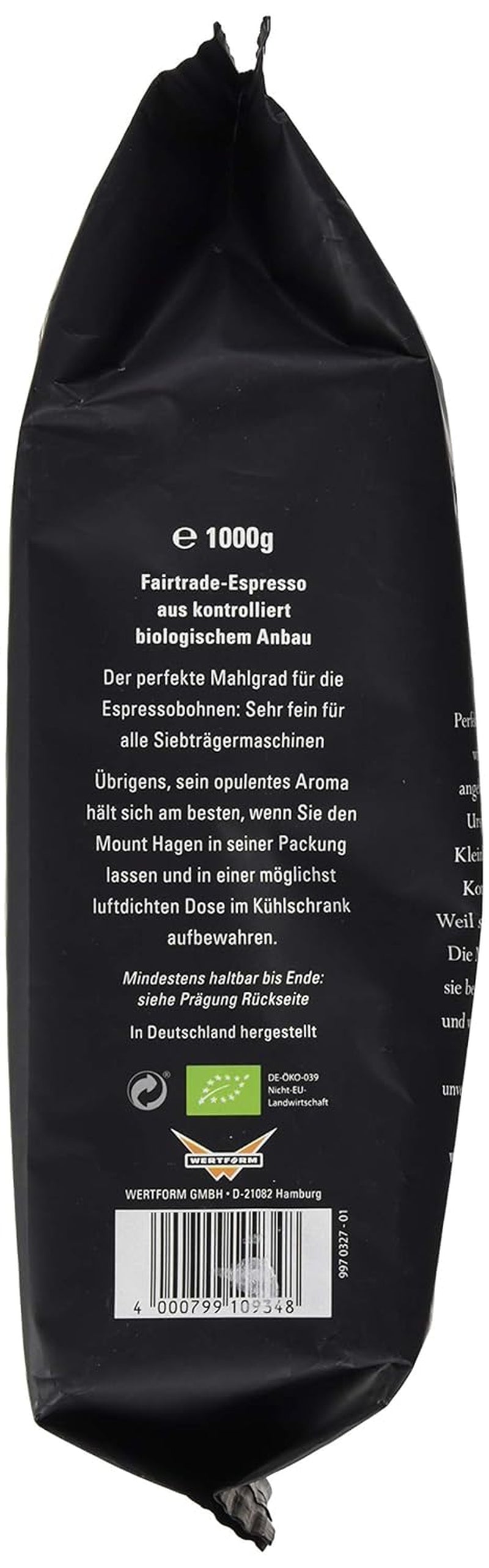 Espresso boabe întregi FairTrade, 1 pachet (1 x 1 kg) - Organic