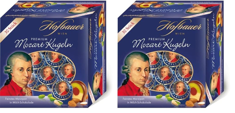 Hofbauer Vienna Mozartkugeln Scatola di cioccolato al latte 600g (30 pezzi)