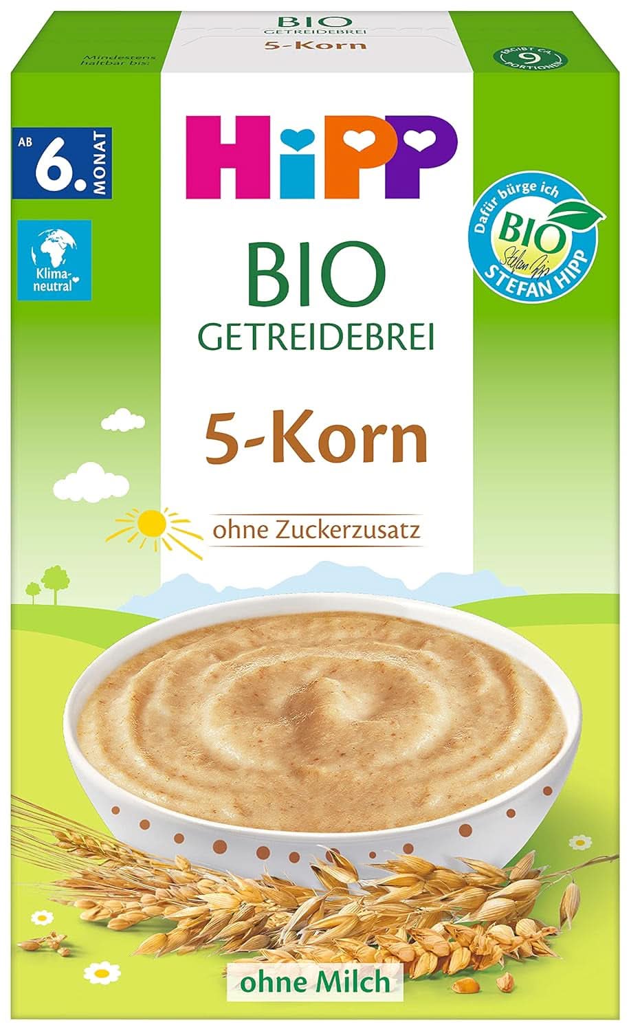 Porridge di cereali Hipp non zuccherato, 100% riso, senza glutine, confezione da 6 (6 x 200 g) Madre e bambino Naty Shop 6 x 200 grammi 5 cereali