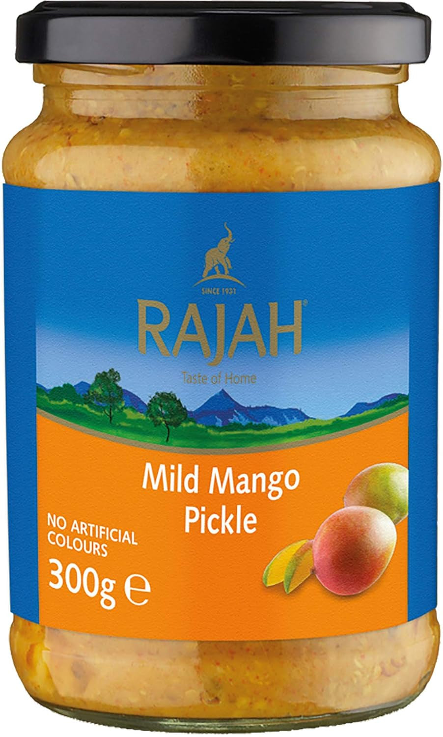Rajah Mild Lime Pickle – Mild eingelegte Limetten – Ideal come Begleitung zu Curry, Fleisch, Käse, Poppadums & Vorspeisen – 1 x 300 g
