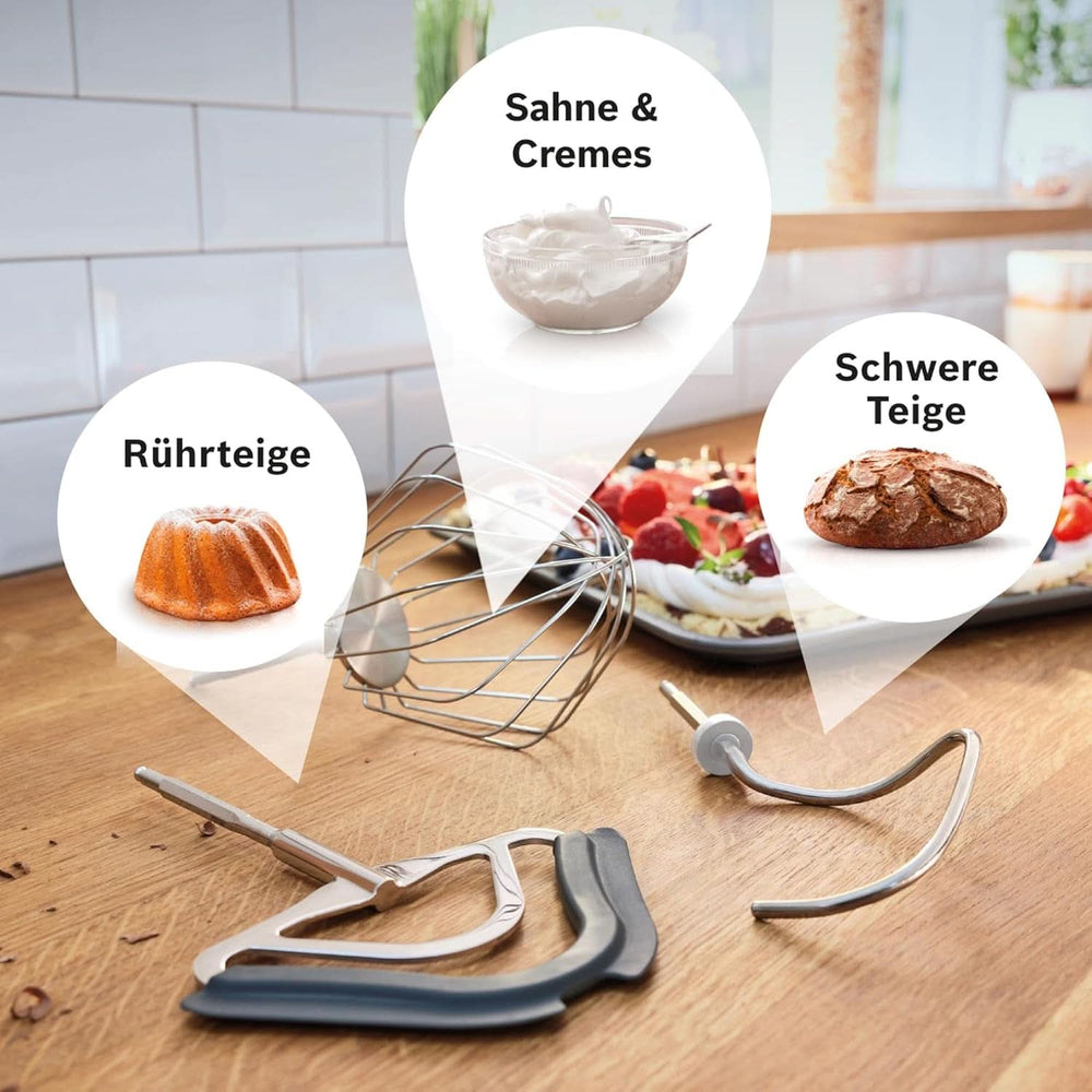 Robot da cucina Bosch Serie 4 MUM5X720, bilancia integrata, ciotola in acciaio inox 3,9 L, mixer 1,25 L, 1000 W Accessori Alimentazione e Allattamento Bebe Naty Shop