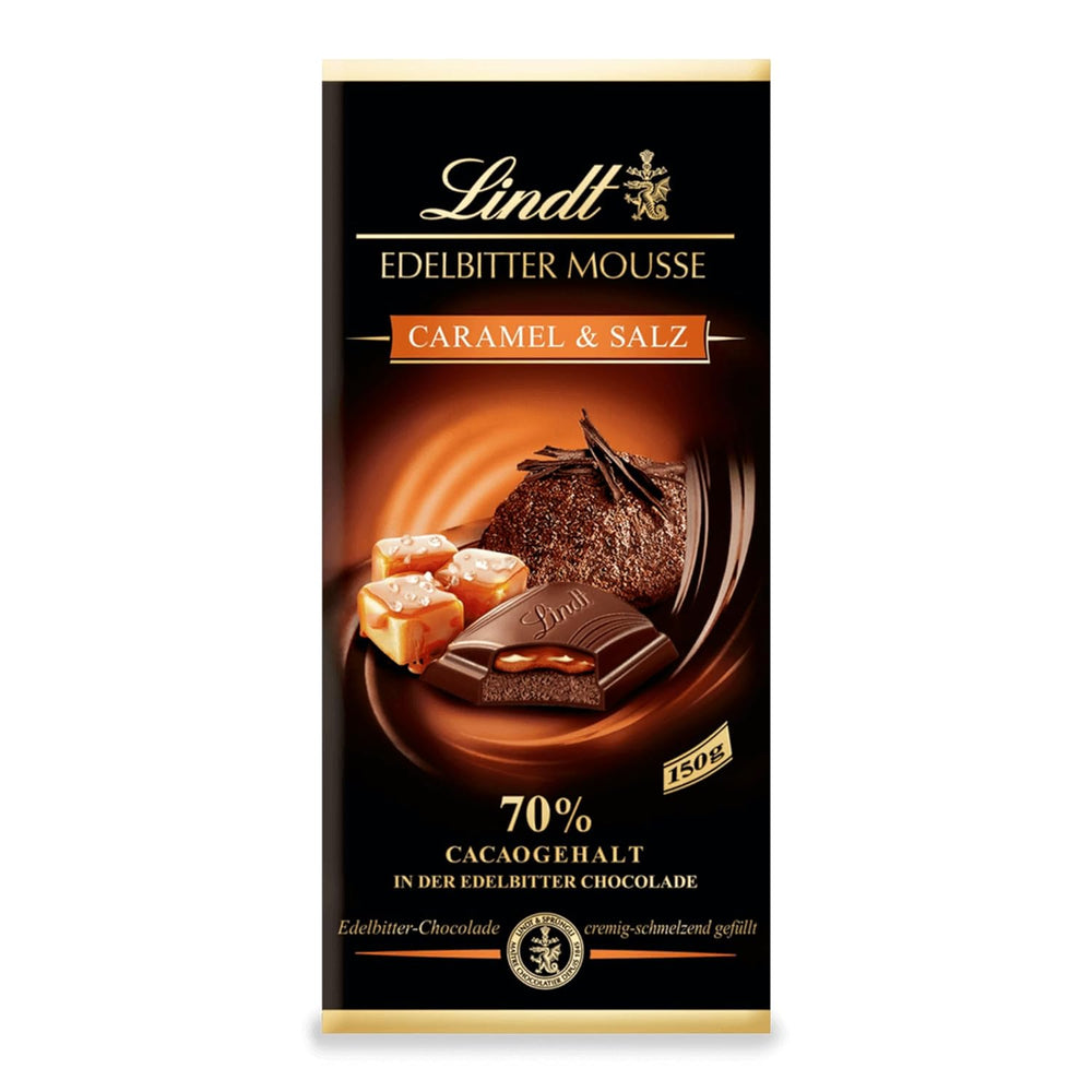 Mousse al cioccolato fondente Lindt con peperoncino e ciliegie | Barretta 150g | Con il 70% di cacao e ripieno di mousse al cioccolato fondente e ciliegia e peperoncino | Tavoletta di cioccolato | Cioccolato fondente