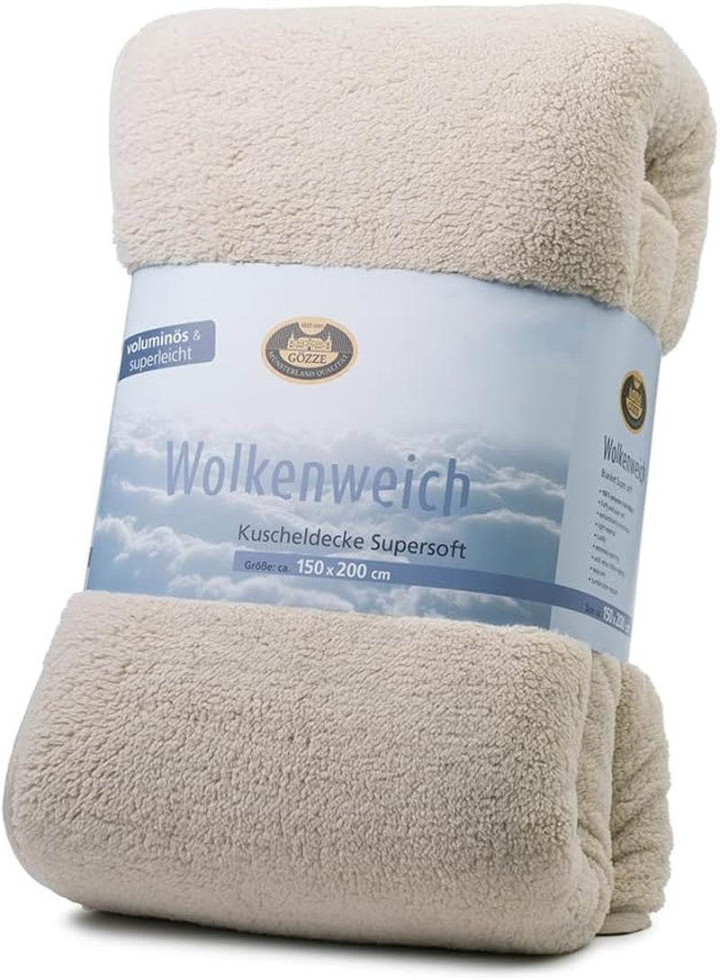 Gözze - Cloud pătură moale cuddly, imitație de piele de oaie, 100% poliester (microfibră), 150 X 200 Cm - Camel Plapumi si pilote Naty Shop Cămilă