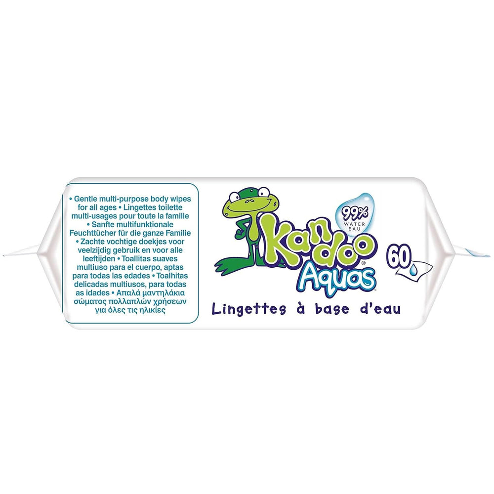 Salviette igieniche multifunzionali Aquas 99% acqua Confezione da 60 salviette umidificate Baby Naty Shop