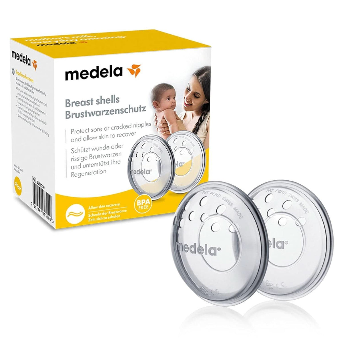 Medela Milchauffangschalen – Bpa-Frei, Aus Weichem, Hydraulicm Silikon – 2Er-Set Accessori Alimentazione e Allattamento Bebe Naty Shop 2 Stück (1Er Pack) Brustwarzenschutz