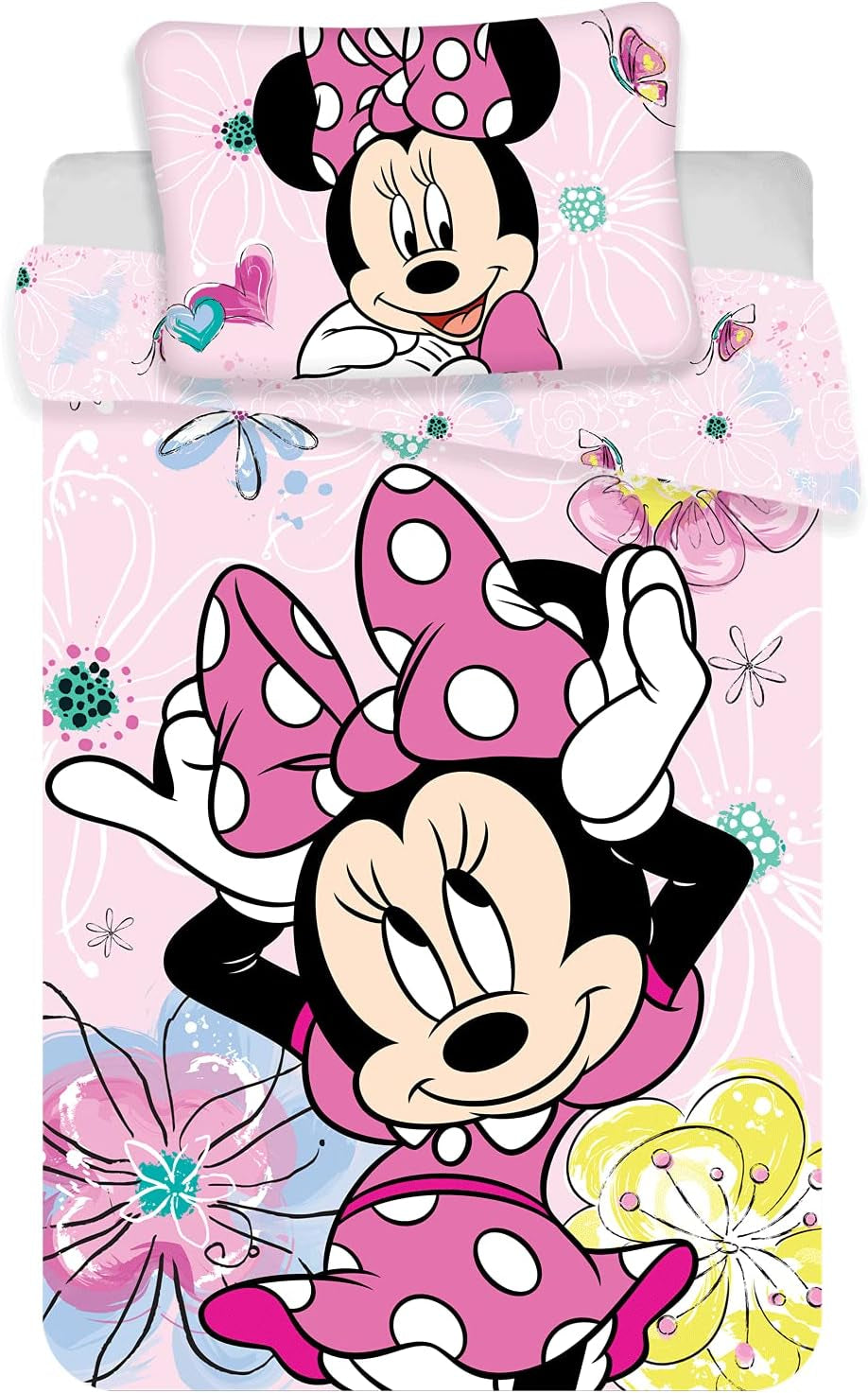 Set biancheria da letto per bambini Minnie Mouse, biancheria da letto in cotone - titolo predefinito del negozio Naty per bambini