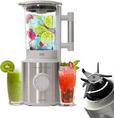 Cecotec Robot da cucina Grand Katana 2700MAX Total Destroy W. Maximalleistung 2700W, Gegenläufige Technologie, 8-Klingen-Messer Mit Schwarzer Titanbeschichtung, Thermoresistenter Krug 1.8L Mother and Child Naty Shop Weiss