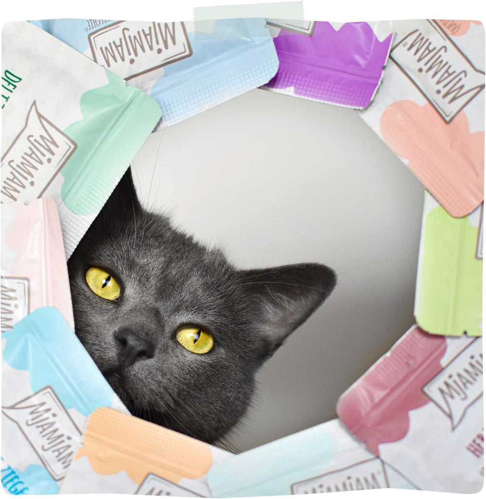 MjAMjAM - Hrană umedă premium pentru pisici - Pungă compresibilă - DUO cu carne de vițel și hering rafinate, pachet de 12 (12 x 125g), fără cereale