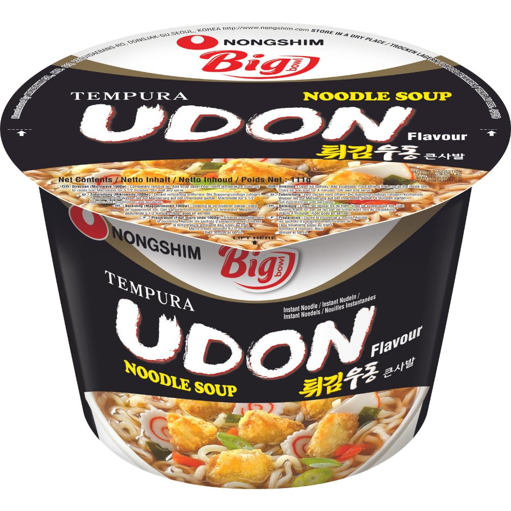 Noodles istantanei Nong Shim Kimchi Ramyun Ciotola grande - Zuppa di ramen coreana - Preparazione rapida - 1 confezione da 112 g