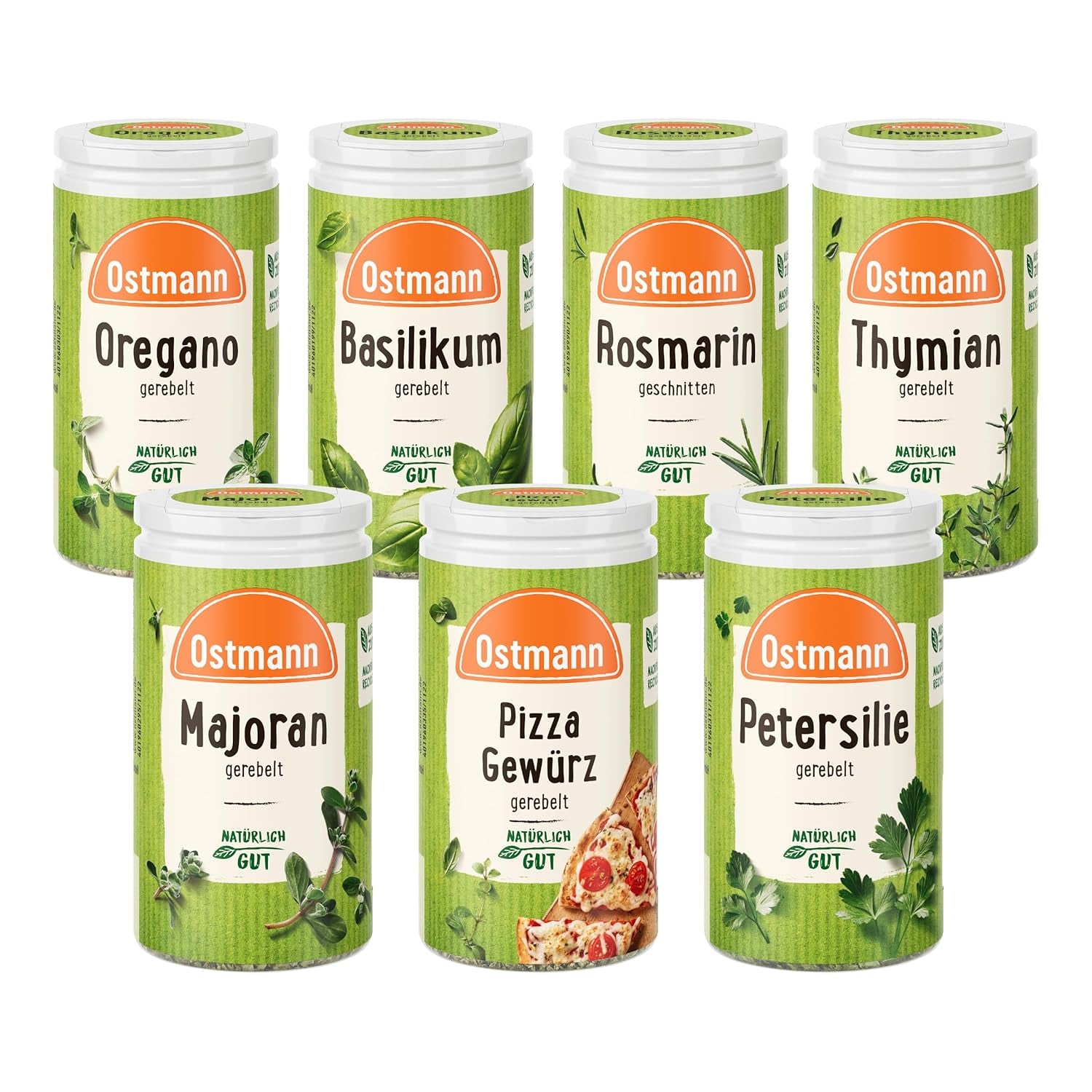 Ostmann Gewürze - gefülltes Gewürzregal mit 21 Gewürzdosen | Set aus Gewürze, Kräuter, Gewürzmischungen | zum Aufhängen | per lo Schranktür | Mangia: 1 Stück