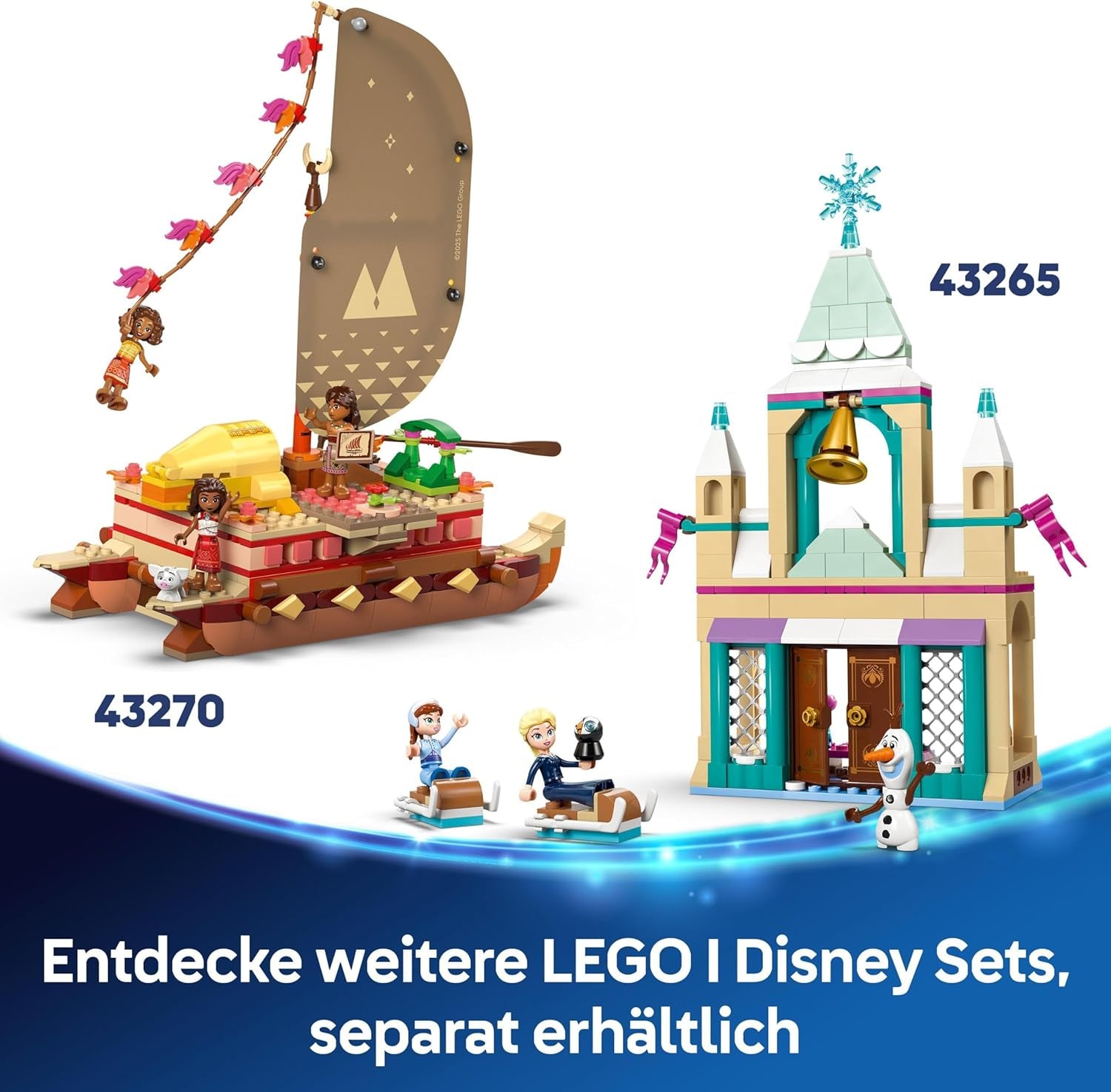 LEGO € Disney Princess Castello di Cenerentola e carrozza trainata da cavalli, set per ragazze dai 6 anni in su, fantastico giocattolo con mini bambole della principessa Cenerentola e del principe azzurro, idea regalo per i fan Disney 43275 Set da costruzione Beuche den LEGO-Store