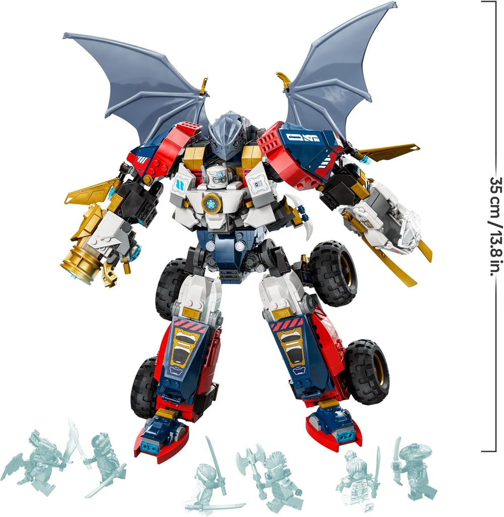 LEGO NINJAGO 4in1 Zanes Ultra-Kombi-Mech - Spielzeug mit Auto Modell - Umbaubar in einen Jet oder Drachen Figur - Inkl. 6 Minifiguren - Bauspielzeug für Jungen und Mädchen ab 9 Jahren 71834