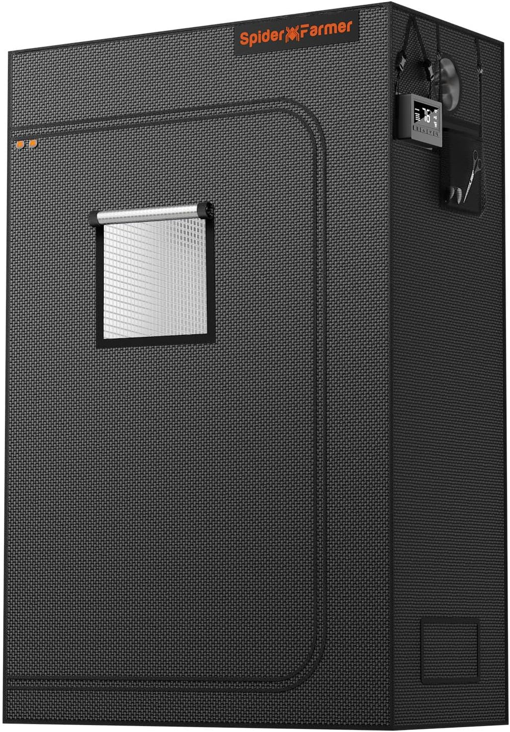 Tenda da coltivazione Spider Farmer Pro 70x140x200 cm con porta scorrevole, finestra di osservazione, pannello pavimento rimovibile, tessuto Mylar 2000D, per coltura idroponica da interni con SF4000, G4500, SE4500