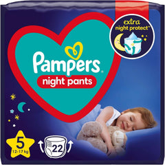 Pampers (Alte Version), Pantaloni da notte Windeln, Größe 5, 22 Stück, 12Kg-17Kg Accessori Alimenti per bambini e Allattamento Naty Shop