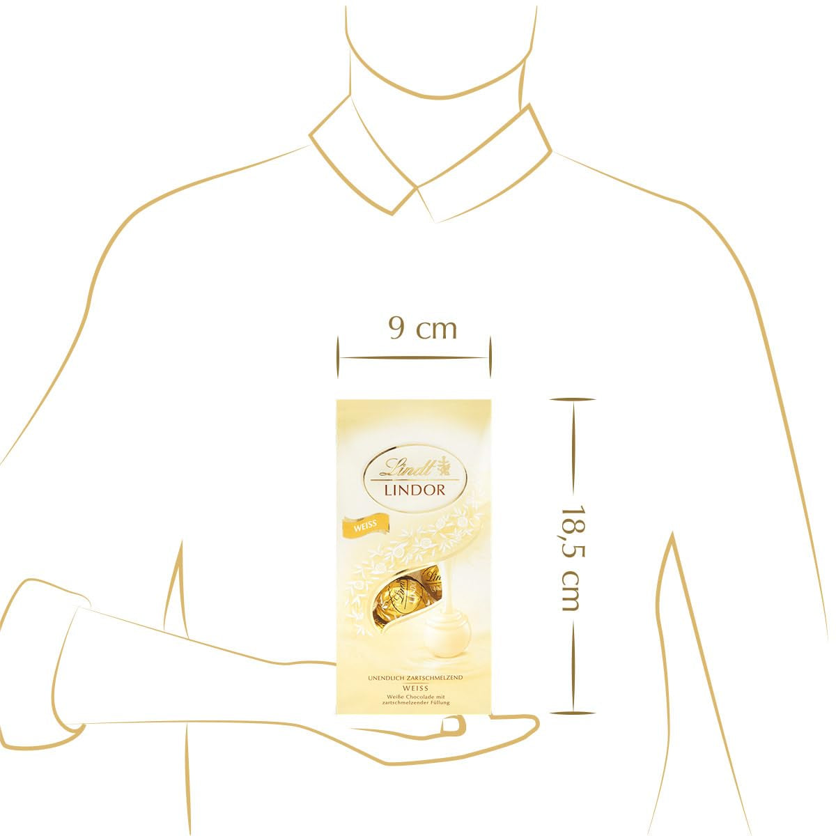 Palline di cioccolato bianco Lindt LINDOR | Busta da 137 g | ca. 10 palline di cioccolato bianco con ripieno scioglievole in bocca | Set regalo al cioccolato | Set regalo di cioccolato (confezione da 2)