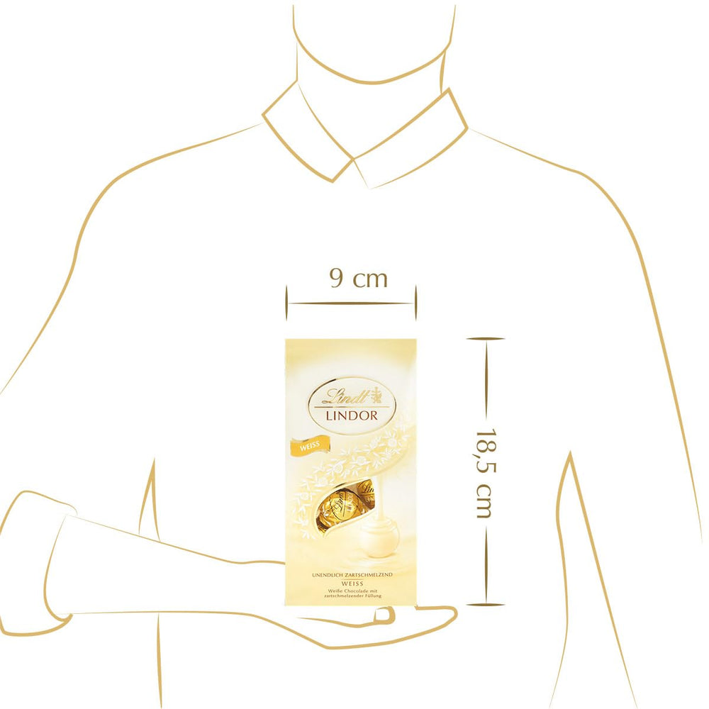 Palline di cioccolato bianco Lindt LINDOR | Busta da 137 g | ca. 10 palline di cioccolato bianco con ripieno scioglievole in bocca | Set regalo al cioccolato | Set regalo di cioccolato (confezione da 2)